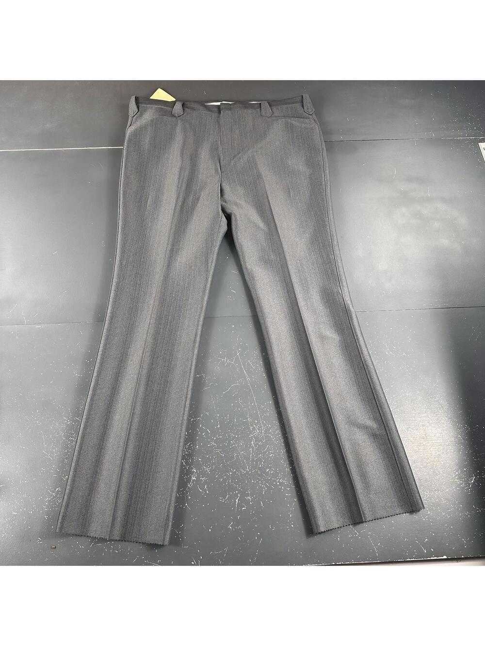 VTG Pagano West Slacks Mens 46 Gray Swedish Warp Westerner Pant Suit NWT No Hem